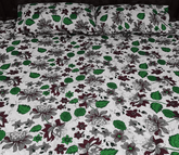 Bagh-e-Sabz β Green & Red Floral  Quilted Microfiber Bedspread